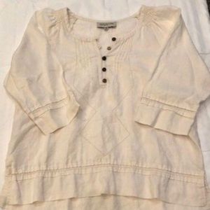 JONES NEW YORK SPORT PETITE TUNIC PEASANT TOP